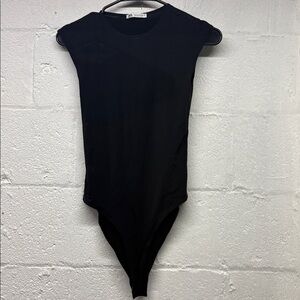 Zara Black Bodysuit cap sleeve sleeveless black sz med